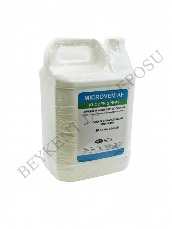 ALTUN Microvem AF Klodek Spray Rıbbi Cihaz Yüzey Dezenfektanı 5 L