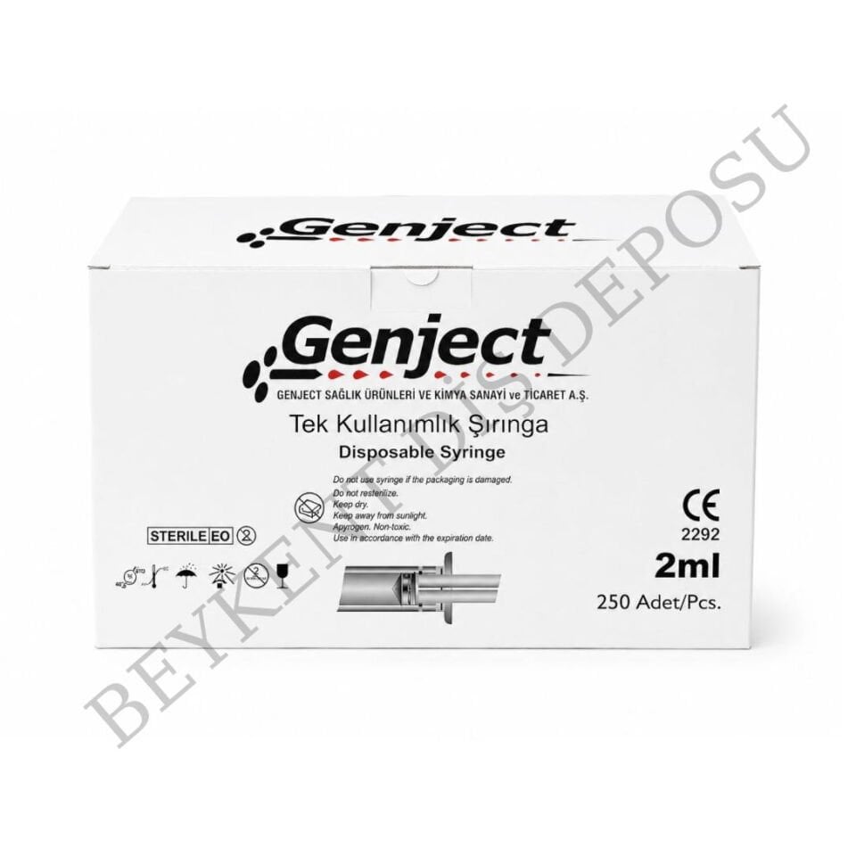 GENJECT 2ml Enjektör Kilitsiz 250AD /PKT