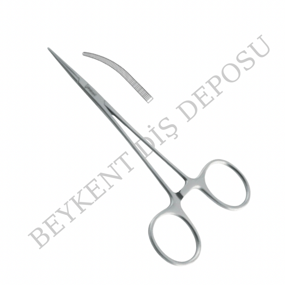 Micro Mosquito Hemostat - Eğri, 125mm